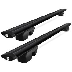 Багажник Amos Nowy для TOYOTA LAND CRUISER PRADO 90 КРОССОВЕР 1996-2002 3 дв. 5 дв., с черными крыловидными дугами 80 мм х 130 см с замками Амос