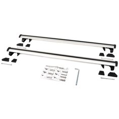 Багажник на рейлинги Amos Alfa для NISSAN QASHQAI J10 КРОССОВЕР 2007-2013 5 дв., с серебристыми крыловидными дугами 85 мм х 130 см без замка Амос