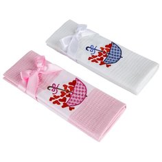 Кухонное Полотенце Arya С Вышивкой 45X65 2 штук Heartst 1