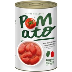 Помидоры очищенные в собственном соку Pomato, 400 г