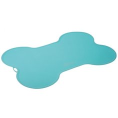 Коврик для мисок ZooOne в форме косточки бирюзовый