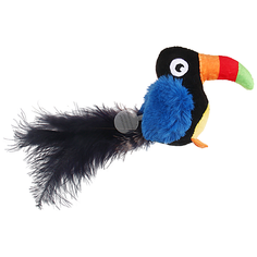 Игрушка для кошек GiGwi Melody Chaser Тукан со звуковым чипом (75463) черный/синий/оранжевый