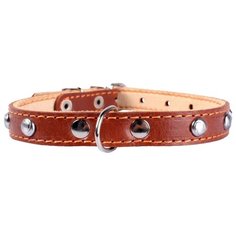 Ошейник COLLAR двойной с украшением 0142 32-40 см коричневый