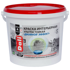 Краска акриловая DALI интерьерная ультрастойкая Двойной эффект моющаяся полуматовая бесцветный 5 л