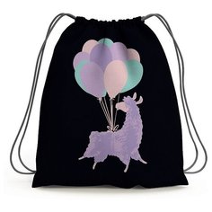 Мешок для обуви Bruno Visconti ЧЕРНЫЙ "ЛАМА.ПРАЗДНИК" 44 х 54 см