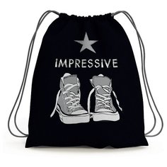 Мешок для обуви Bruno Visconti ЧЕРНЫЙ "КЕДЫ СЕРЫЕ" 44 х 54 см