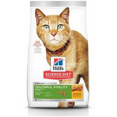 Сухой корм для пожилых кошек 7+ Hills Science Plan Youthful Vitality 7+, с курицей, с рисом 300 г