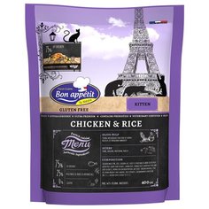 Сухой корм для котят Bon Appetit гипоаллергенный, с курицей, с рисом 400 г