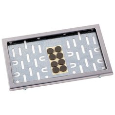 Рамка номерного знака Dollex SPL1A-33 (новый ГОСТ, тип 1А) нержавеющая сталь с металл. адаптером в сб.