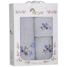 Набор из 3-х полотенец Arya с вышивкой 30X50-50X90-70X140