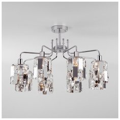 Потолочная люстра Eurosvet 10101/8 хром/прозрачный хрусталь Strotskis