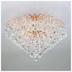 Люстра с хрусталем Eurosvet 3299/9 золото / прозрачный хрусталь