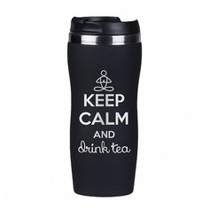 Термокружка "Keep calm" черная в подарочной упаковке Город Подарков