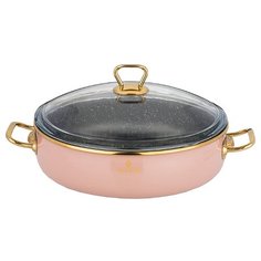 Сотейник эмалированный Agness 26см / 3,5л, антипригарный, индукция, пудрово-розовый (950-274)