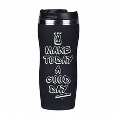 Термокружка "Make today..."(корона) черная в подарочной упаковке Город Подарков