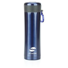 Термокружка Stinger, 0,42 л, сталь/пластик, синий матовый, 7,5 х 6,9 х 22,2 см