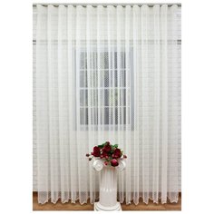 Тюль Византия Сетка-Вышивка, золотистый, 380*270 см