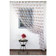 Тюль Византия "Rose" белый, розовый, зелёный, 350*270 см