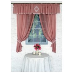 Комплект штор с ламбрекеном Византия "Милый каприз" пудровый, ш: 290*170 см, л: 390*35 см