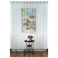 Тюль Византия Сетка-вышивка молочный, 540х270 см