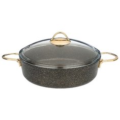 Сотейник со стекл. крышкой и антипригар. мраморным покрытием, серия granite, 4,1л Agness (952-022)