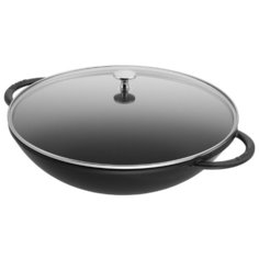 Вок Staub со стеклянной крышкой, черный, 30 см, 4,4 л 1312923