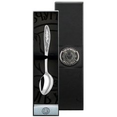 Ложка кофейная "Пламя" посереб. с черн. + футляр Кольчугинский мельхиор