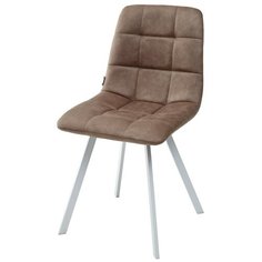 Стул CHILLI SQUARE MF-06 теплый серый, ткань микрофибра / белый каркас