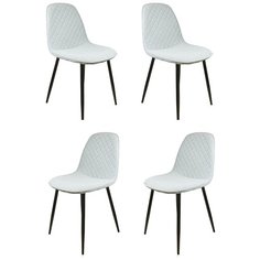 Комплект кухонных стульев (2 шт.), СтолБери, Storm, велюр светло-серый, металлокаркас черный матовый