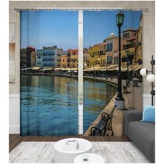 Фотошторы блэкаут "Набережная", 145*260 см, 2 шт. Сирень