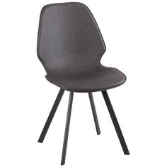 Стул SHELL KARLSBACH из экокожи серого цвета 50*49*52 см, на черных ножках