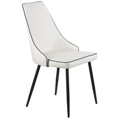 Стул KRIS KARLSBACH из белой экокожи 57*48*82 см, на черных ножках