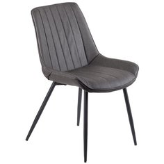 Стул LORA KARLSBACH из экокожи серого цвета, на черных ножках 65*55*86 см