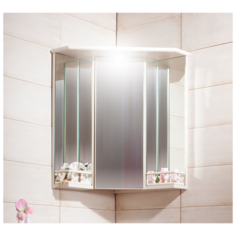 Шкаф зеркальный угловой Кантри 60 с балюстрадой Бриклаер