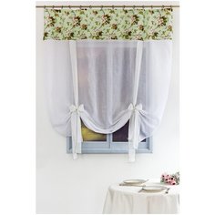 Тюль-экран Византия "Усадьба.Яблоневый цвет", фисташковый, 150х175 см