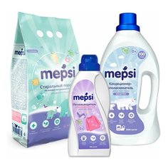 Набор Mepsi Стиральный порошок 2,4кг, кондиционер 2л, пятновыводитель 0,7л