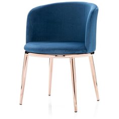 Стул Cooper синий велюр с золотыми ножками Storeforhome