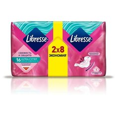 Libresse прокладки Ultra Super DUO с мягкой поверхностью, 5 капель, 16 шт.