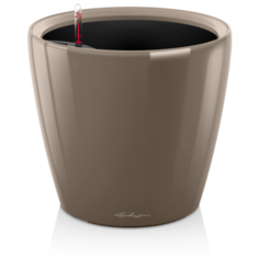 Кашпо LECHUZA Classico LS 43, напольное, с автополивом, 43 x 40 см серо-коричневый блестящий