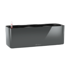 Кашпо LECHUZA Glossy Triple с автополивом, 14 x 40 x 13,5 cm антрацитовый блестящий