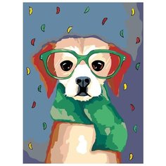 Картина по номерам Живопись по Номерам "Собачка в шарфе", 30x40 см