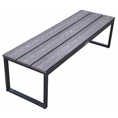 Садовая скамья дача без спинки из металла и дпк Mebelpatio