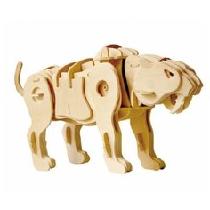 3D Деревянный пазл Robotime на звуковом управлении - Саблезубый тигр