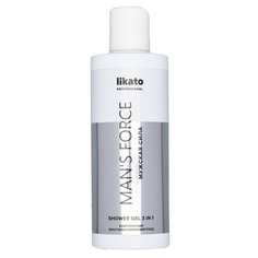 Мужской гель для душа 3-в-1 Likato Professional MANS FORCE c аллантоином и глицерином, комплексный восстанавливающий уход 250 мл