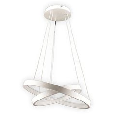 Люстра Лючера luchera потолочная, подвесная светодиодная, Руэдо, двойное кольцо, TLRU2-30/40-01, белая, алюминий, 4000К, диаметр 30см, 40см, светильник, 38Вт