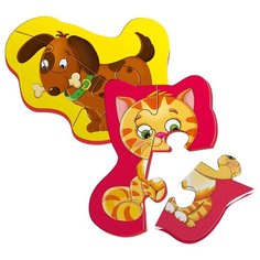 Мягкие магнитные Baby puzzle, Vladi Toys,"Котенок и щенок",2 пазла