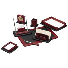 Набор настольный Delucci 8 предметов, красное дерево, часы