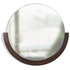 Зеркало настенное Mira D57 см темное дерево Umbra