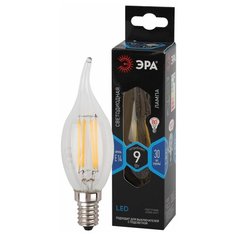 Лампа светодиодная ЭРА F-LED BXS-9W-840-E14 (филамент, свеча на ветру, 9Вт, нетр, E14) ERA
