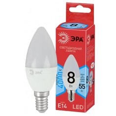 Лампа светодиодная ЭРА ECO LED B35-8W-840-E14 (диод, свеча, 8Вт, нейтр, E14) ERA